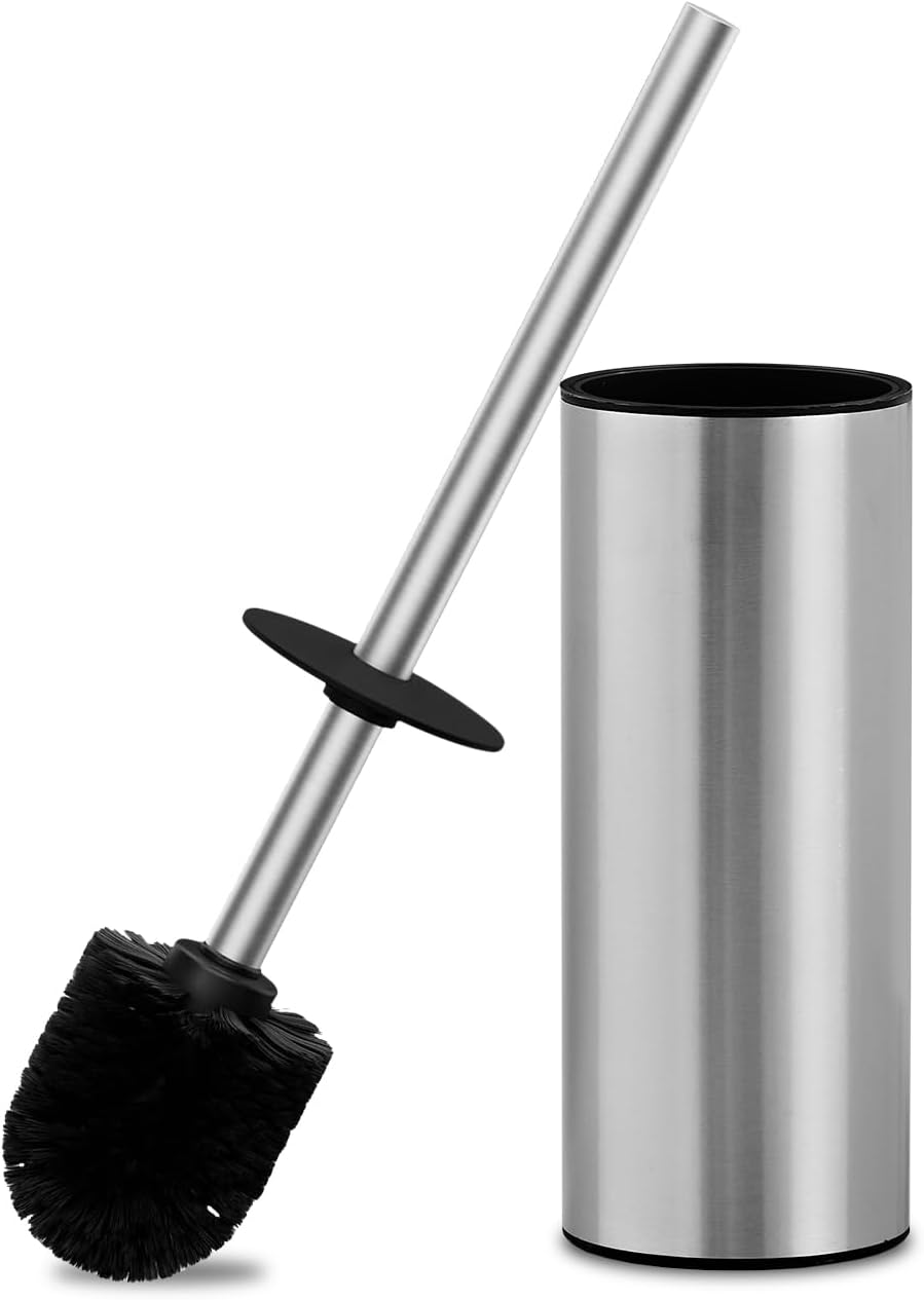 04 Stainless Steel Toilet Bowl Cleaner Brush and Holder Set