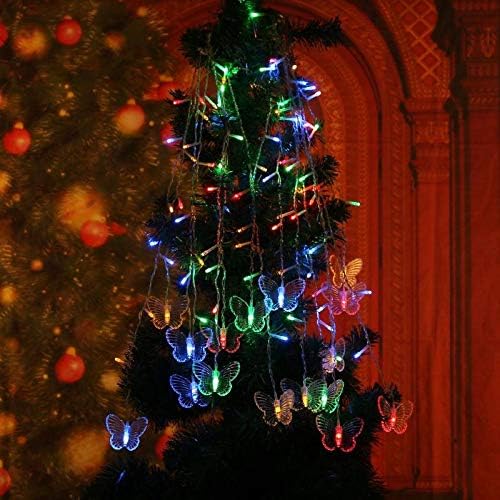 Lainin 13FT 96 LED USB Powered Curtain Lights 18 Butterflies Twinkle Lights 8 Modes Fairy String Lights for Party Indoor Outdoor Room Garden Wall Wedding Christmas Xmas Decorations (Multi Color)