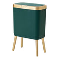 Procade Green Bathroom Trash Can with Lid,4 Gallon Retro Gold Garbage Can