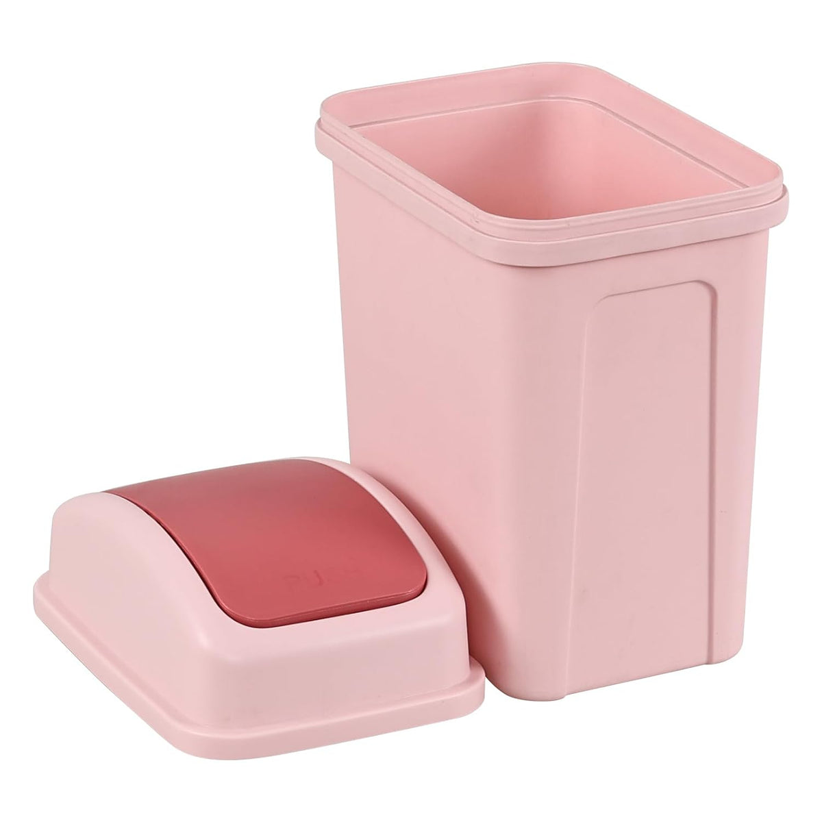 1.8 Gallon Plastic Swing Top Lid Trash Can, Small Garbage Can Pink