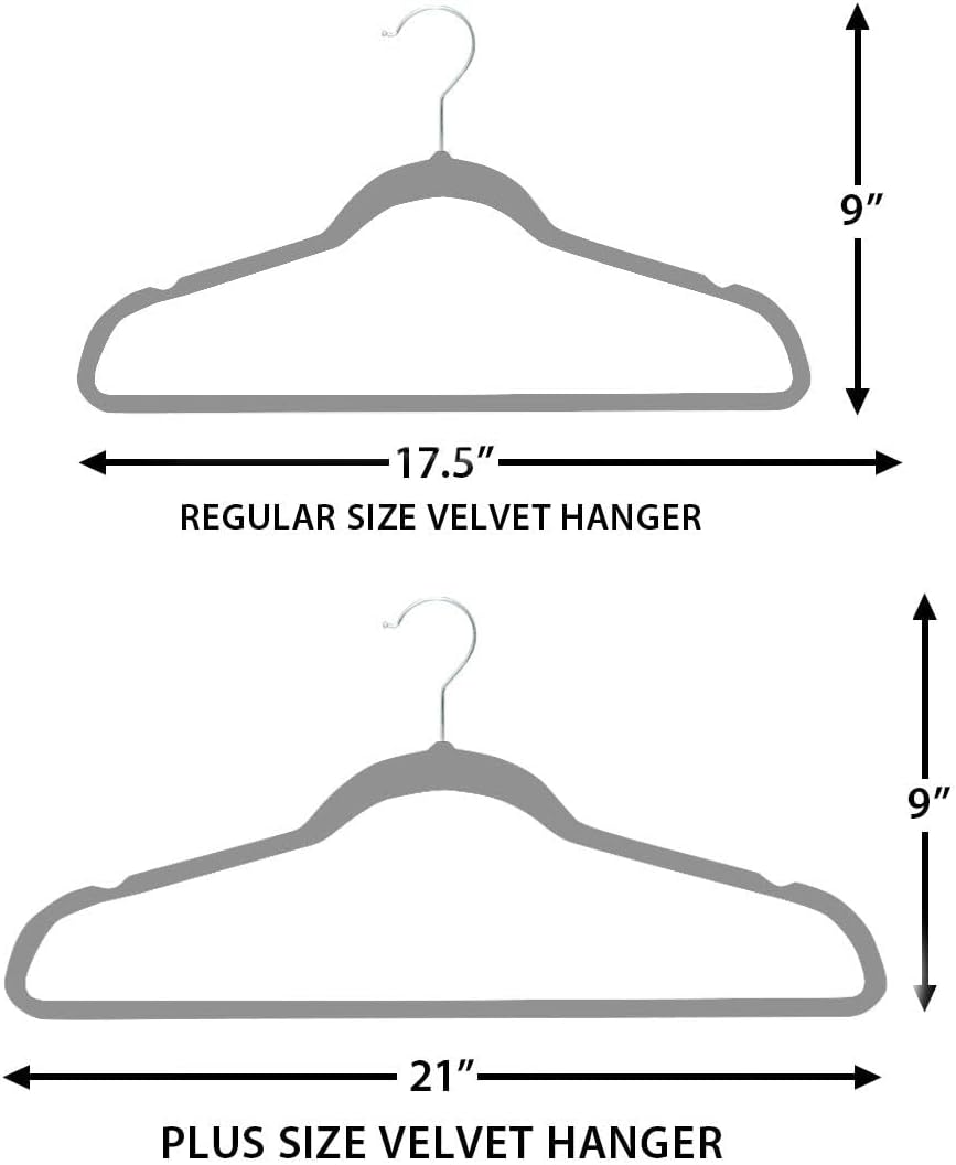 Home Expressions Premium 20 Pack - Ultra Thin No Slip Velvet Suit Swivel Hangers - 21" Extra Wide Strong Velvet Hangers - Space Saving Clothes Hangers - 21x0.2x10 inches (Beige)