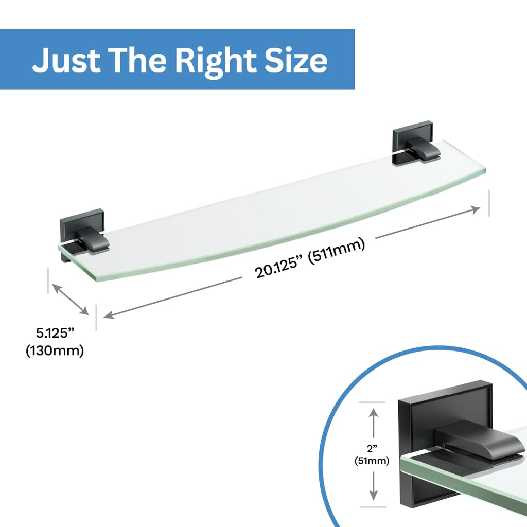 Gatco 5616MX Mode Glass Shelf, Matte Black