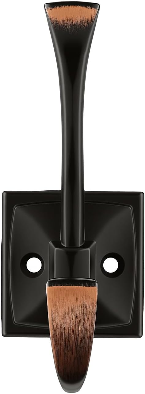 HARPOON 5 Pack 4.3" Double Prong Wall Hooks Oil-Rubbed Bronze Coat Hooks