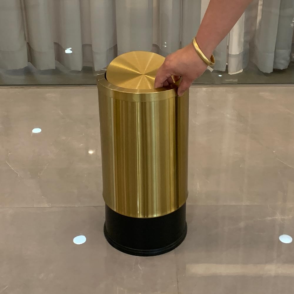9L/2.4Gal Brushed Antique Brass Bathroom Trash Can