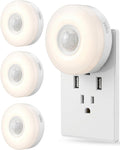 YELKO Motion Sensor Night Light - Plug-in 3000K Warm White Anti-Glare LED Nightlight, Ultra Bright Cozy Soft Glow Not Dazzling for Hallway, Stairs, Garage, Bedroom, Bathroom, Garage, Kitchen, 4 Pack