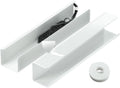 2 Pack No-Screw Cable Management Under Desk, Self-Adhesive Cord Organizer, Wire Management Tray for Office and Home (White)