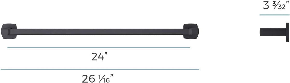 Pfister BTB-DA2B Deckard-Towel Bar, 24", Matte Black
