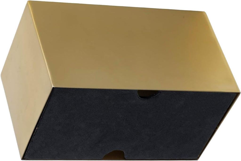MyGift Brass-Tone Stainless Steel Rectangular Tissue Box Cover