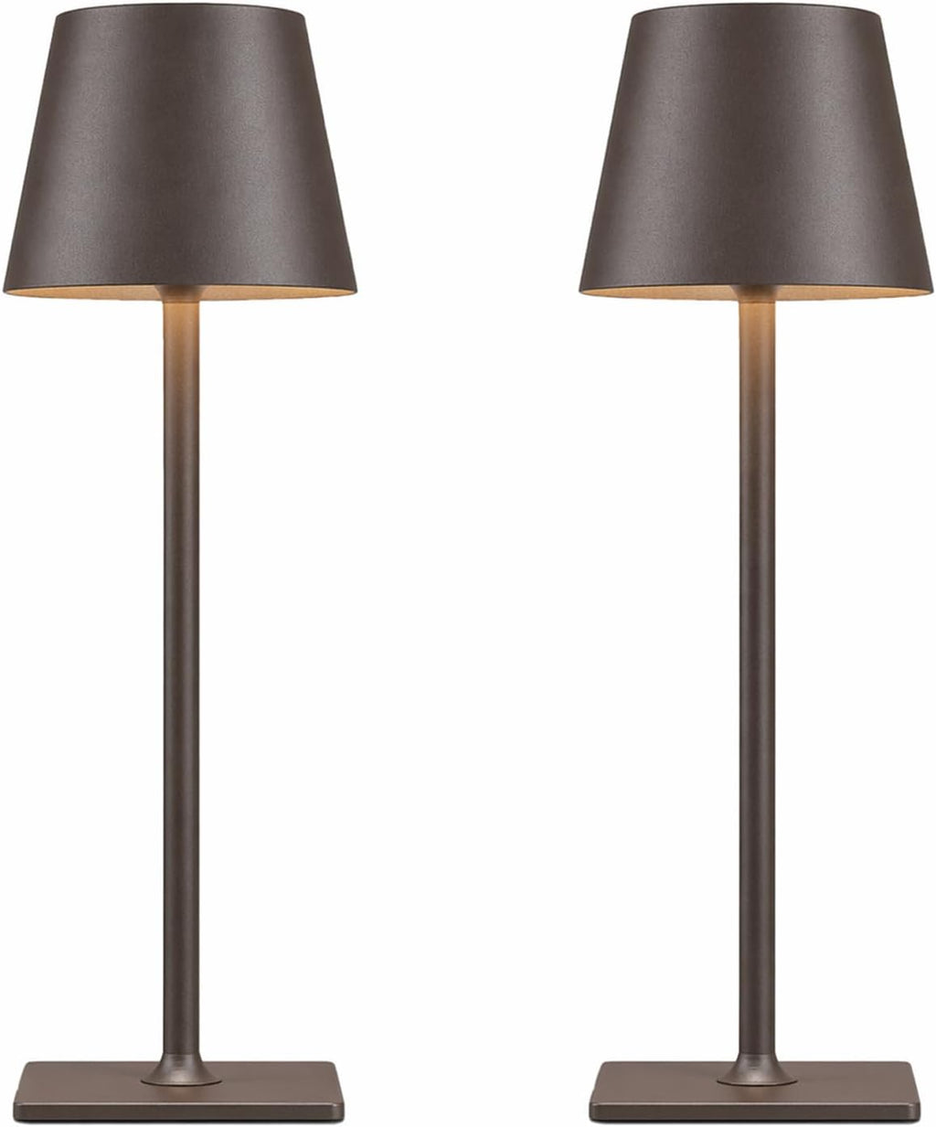 Yogaret Cordless Table lamp Brown 2pack for Restaurant Home Dinner Dining Kitchen Outdoor Patio,Waterproof & Portable