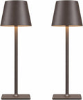 Yogaret Cordless Table lamp Brown 2pack for Restaurant Home Dinner Dining Kitchen Outdoor Patio,Waterproof & Portable