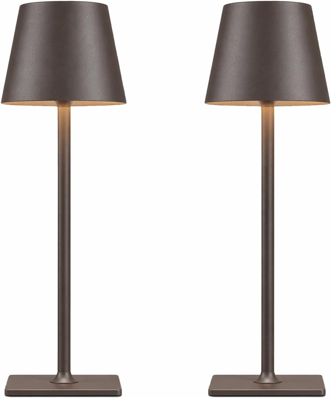 Yogaret Cordless Table lamp Brown 2pack for Restaurant Home Dinner Dining Kitchen Outdoor Patio,Waterproof & Portable