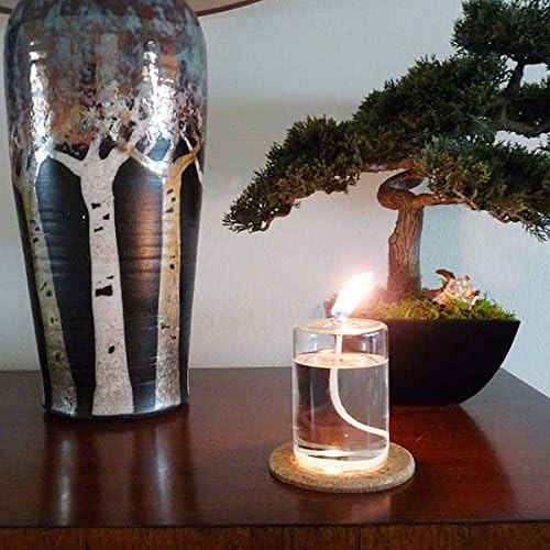 Firefly - Refillable Glass Oil Candle - 4 in Pillar for Emergency