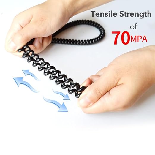 3.28ft – 1/4 inch Motorcycle TPU Wire Loom,Bicycles Flexible Cable Cover, Scooter Cord Organizer Protector Management (Black)