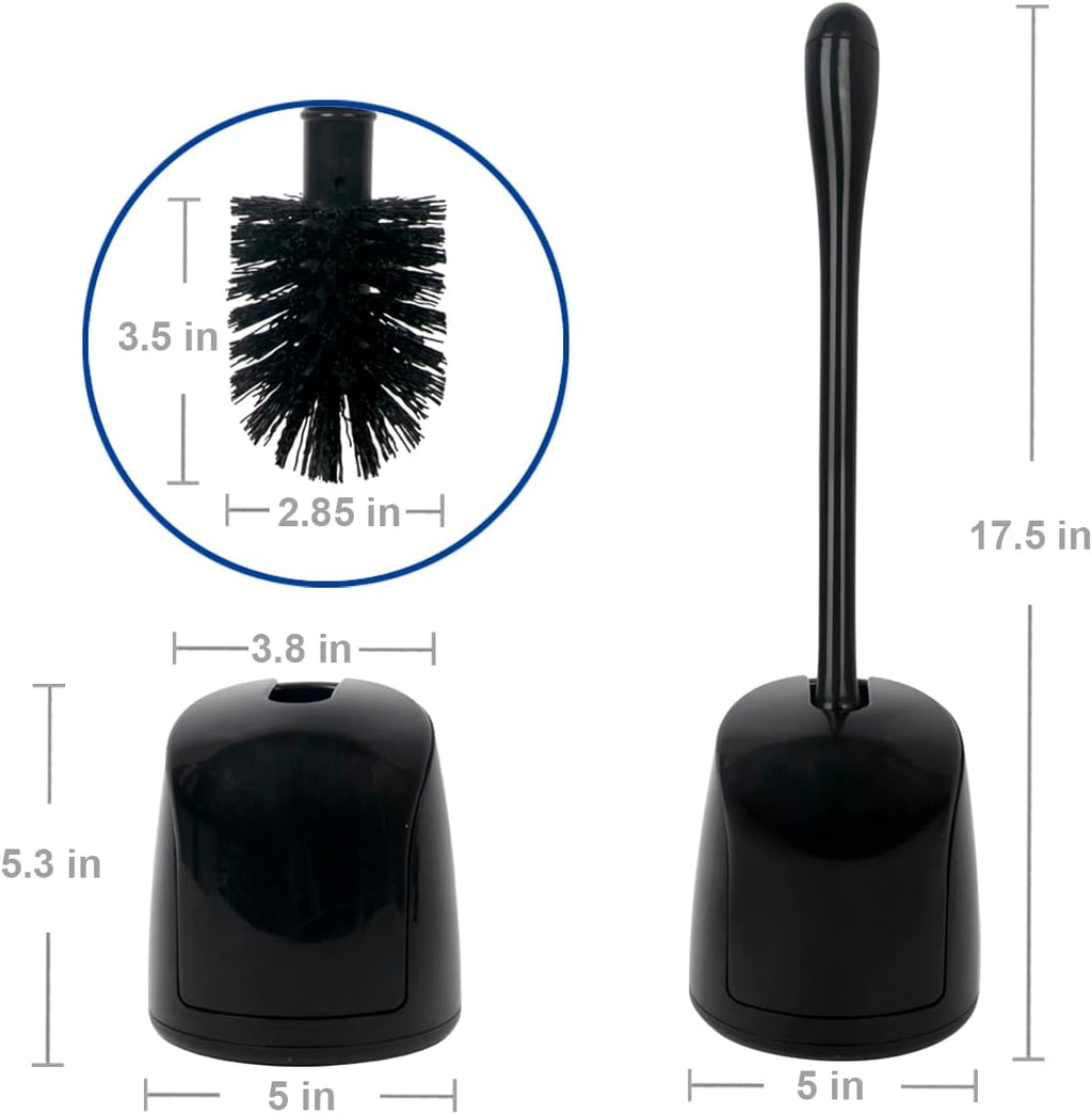 CELOX Toilet Bowl Brush and Holder for Bathroom Cleaning, 2 Set，Black