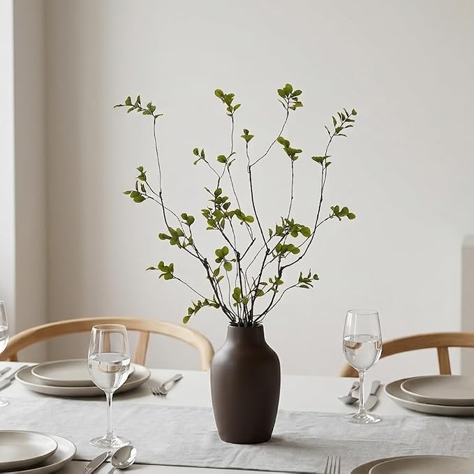 4 Pcs Eucalyptus Stems for Vase, Faux Greenery Branches