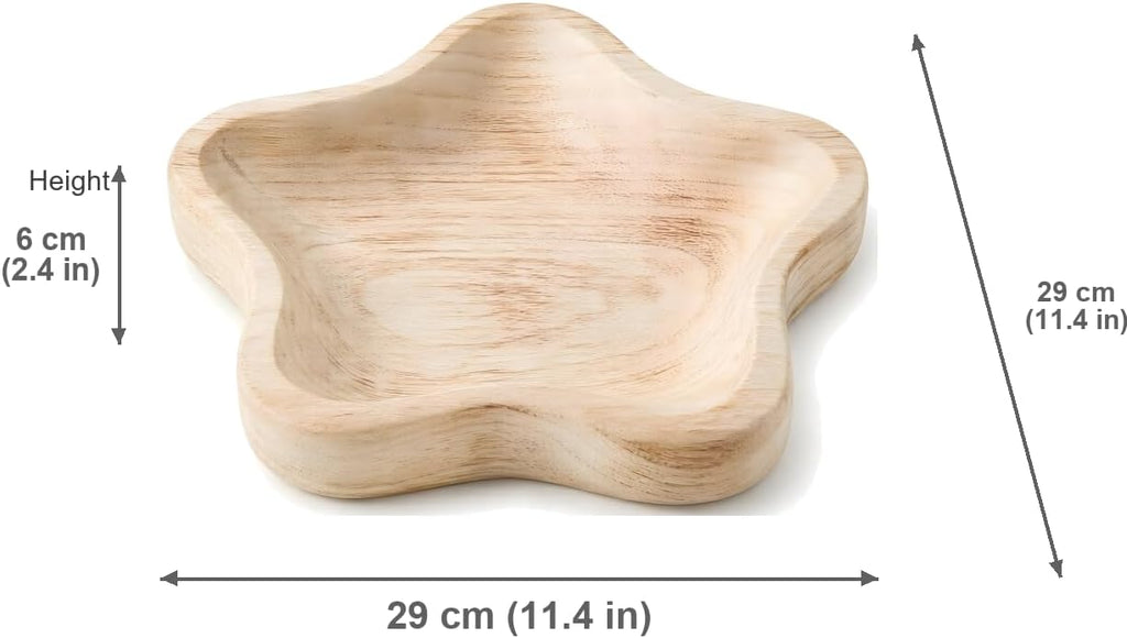 Wooden Fruit Bowl, Decorative Serving Tray for Bread Cupcake, Catchall Dish