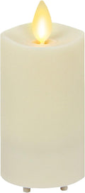 Luminara Outdoor Slim Pillar Flameless LED Candle, Ivory 2" x 4.5", Moving Flame Weather Resistant Timer Ready Battery Operated Safe Melted Edge