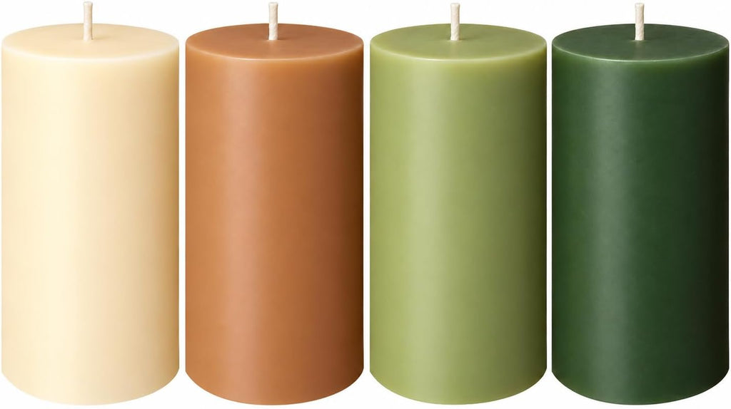 2×4 Inch Earthy Botanicals Pillar Candle for Home Decor Relaxation