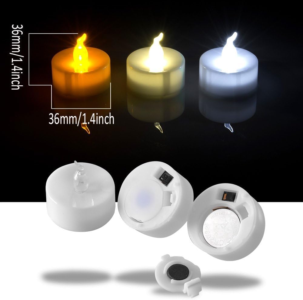 AGPTEK No Flicker Flameless Battery-Operated LED Tealights Candles