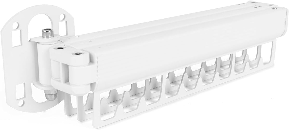 Clothes Drying Rack Wall Mounted,Collapsible & Retractable Laundry Hanging Rack, Space-Saving Indoor Outdoor Clothes Rack for Laundry Balcony Bedroom Bath Room (White)