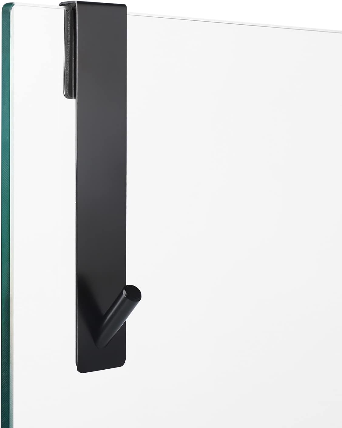 Simtive Extended Shower Door Hooks (7-Inch), Towel Hooks for Bathroom Frameless Glass Shower Door, 2-Pack, Black