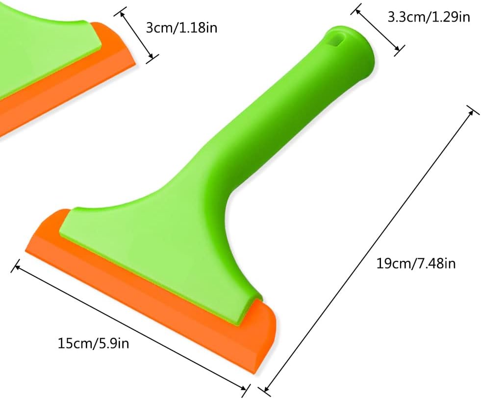 3 Pcs Flexible Silicone Squeegee, FineGood 5.9” Blade Window Squeegee Shower Squeegee for Glass Doors, Car Windshield, Mirror, Window