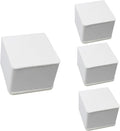 4PCS 2Inch Self-Adhesive Square Furniture Riser, White Carbon Steel Bed Table Sofa Lift Riser, Heavy Duty Couch Cabinet Riser, Adds 2Inch Height with Felt Pad