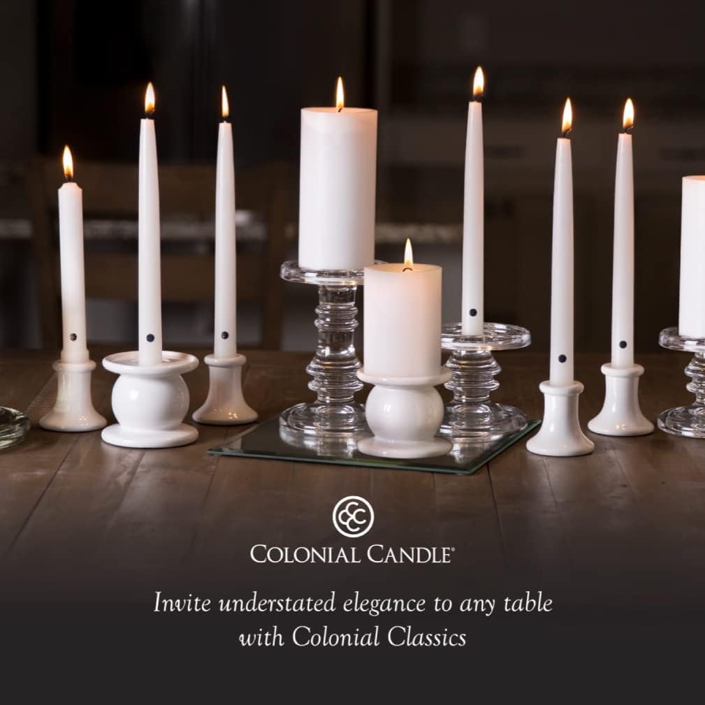 Colonial Candle Unscented Taper Candle, Handipt Collection, Traditional Cranberry, 10 in, Pack of 6 Candlesticks - Up to 8 Hours Burn