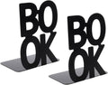 Decorative Book Ends, Metal Bookends Nonskid Heavy Duty Book Ends Shelves Office, Library Office Home,1 Pair (Black)