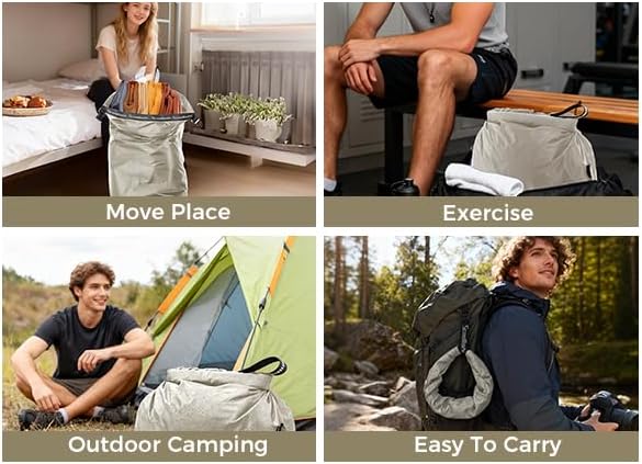 Compression Travel Laundry Bag for Dirty Clothes, Pump-Free Laundry Bag