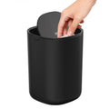 Cesun Mini Desktop Trash Can with Swing Lid, 0.4 Gal Desk Trash Can, Black