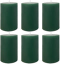 6 Pack 2x3 inch Pillar Candles, Green Unscented Votive Candle for Celebration Home Decoration, Dripless and Long Burning Time