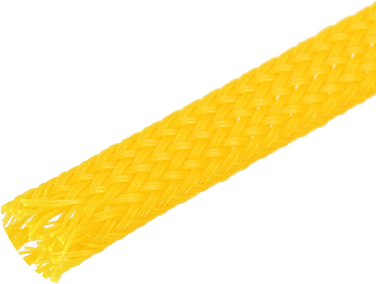 uxcell Expandable Sleeving, 1/4-inch 100ft Cable Sleeve, Yellow