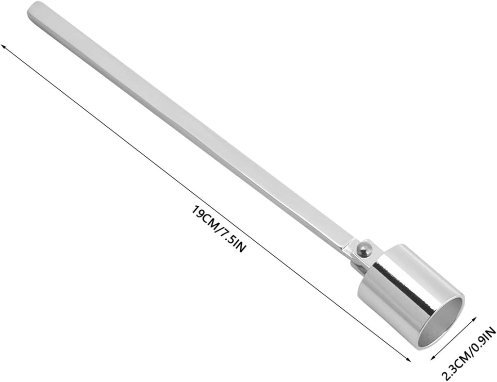 Walfront Stainless Steel Candle Snuffer Wick Dipper Oil Lamp Trim Trimmer Scissor Cutter Tool Hook(Silver)