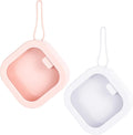 Prudiut Hair Tie Organizer 2 Pack, Portable Storage Box, Pink White