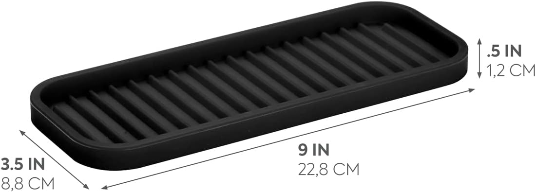 iDesign Silicone Kitchen Sink Tray, Black