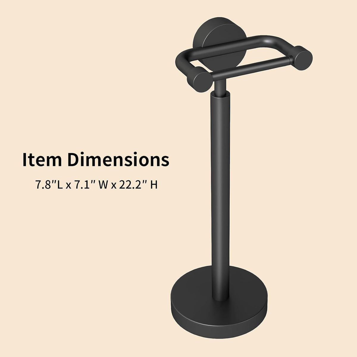 YUMORE 5.28 lb Heavy Duty Black Toilet Paper Holder Stand, Weighted Base