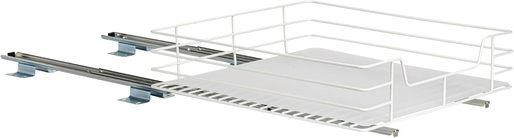Household Essentials Powder-Coated Steel Pantry Pull-Out Organizer, White