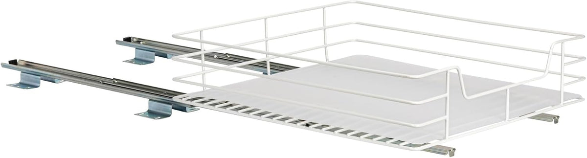 Household Essentials Powder-Coated Steel Pantry Pull-Out Organizer, White