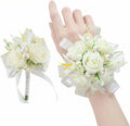 Ivory Corsage and Boutonniere Set Prom Wrist Corsage Flower