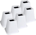 DEDU Bed Risers 6 Inch Heavy Duty 6 Pack, Furniture Risers for Sofas Oversized, Couch Risers with Non-Slip Pad Supports Up to 2200 Lbs for Bed, Desk, Chair (White)