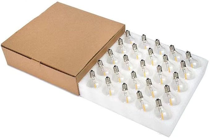 G40 Led Replacement Light Bulbs E12 Screw Base Shatterproof Globe Light Bulbs for Outdoor String Lights 0.6 W Chandelier Bulbs Equvalent to 5 Watt Incandescent Bulb 2700 K Warm White 25 Pack
