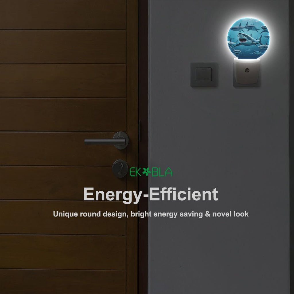 Deep Ocean Shark Night Light, Plug in Nightlight with Dusk to Dawn Sensor