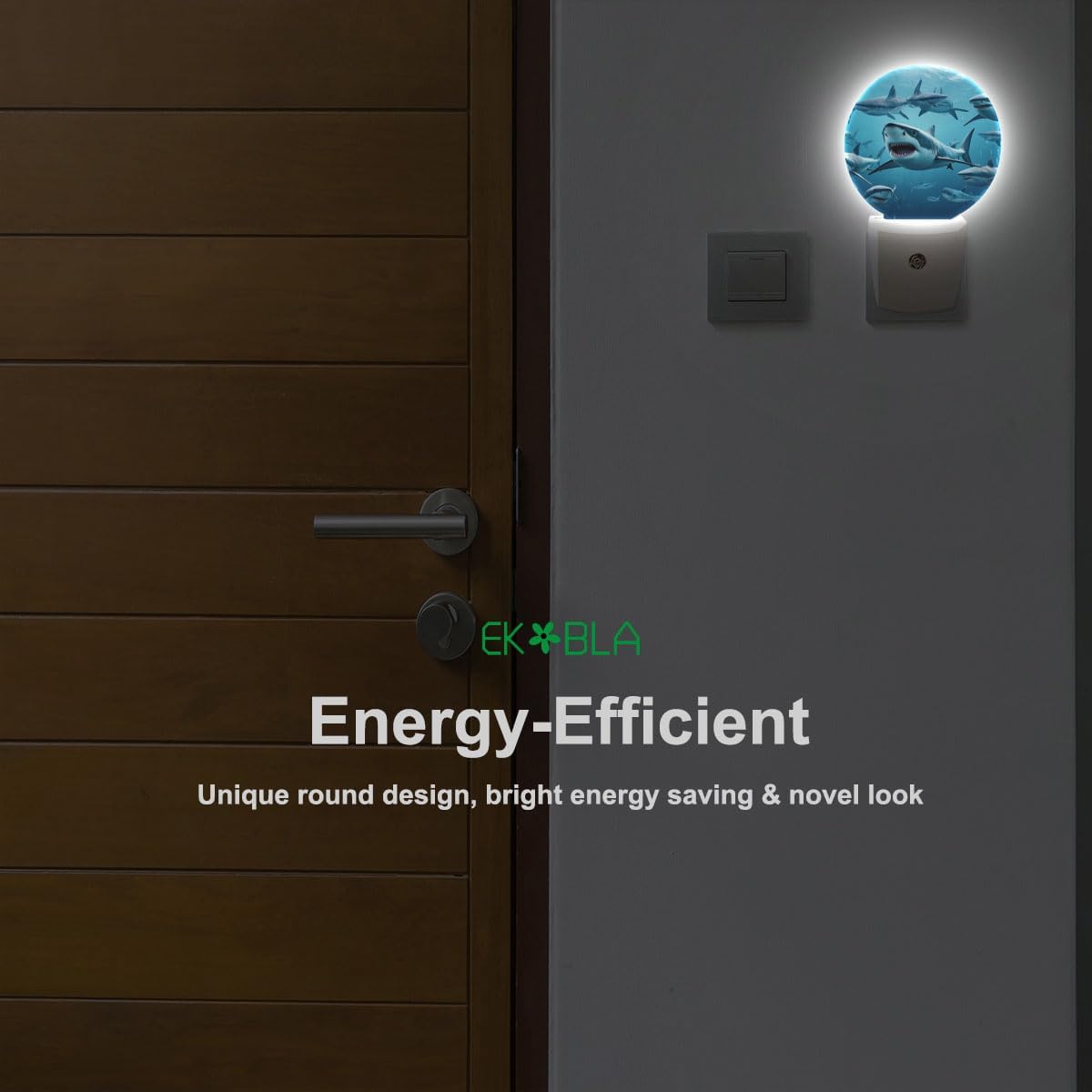 Deep Ocean Shark Night Light, Plug in Nightlight with Dusk to Dawn Sensor