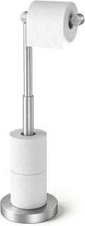 YUMORE Toilet Paper Holder Stand, Minimalist Design, Brushed Nickel