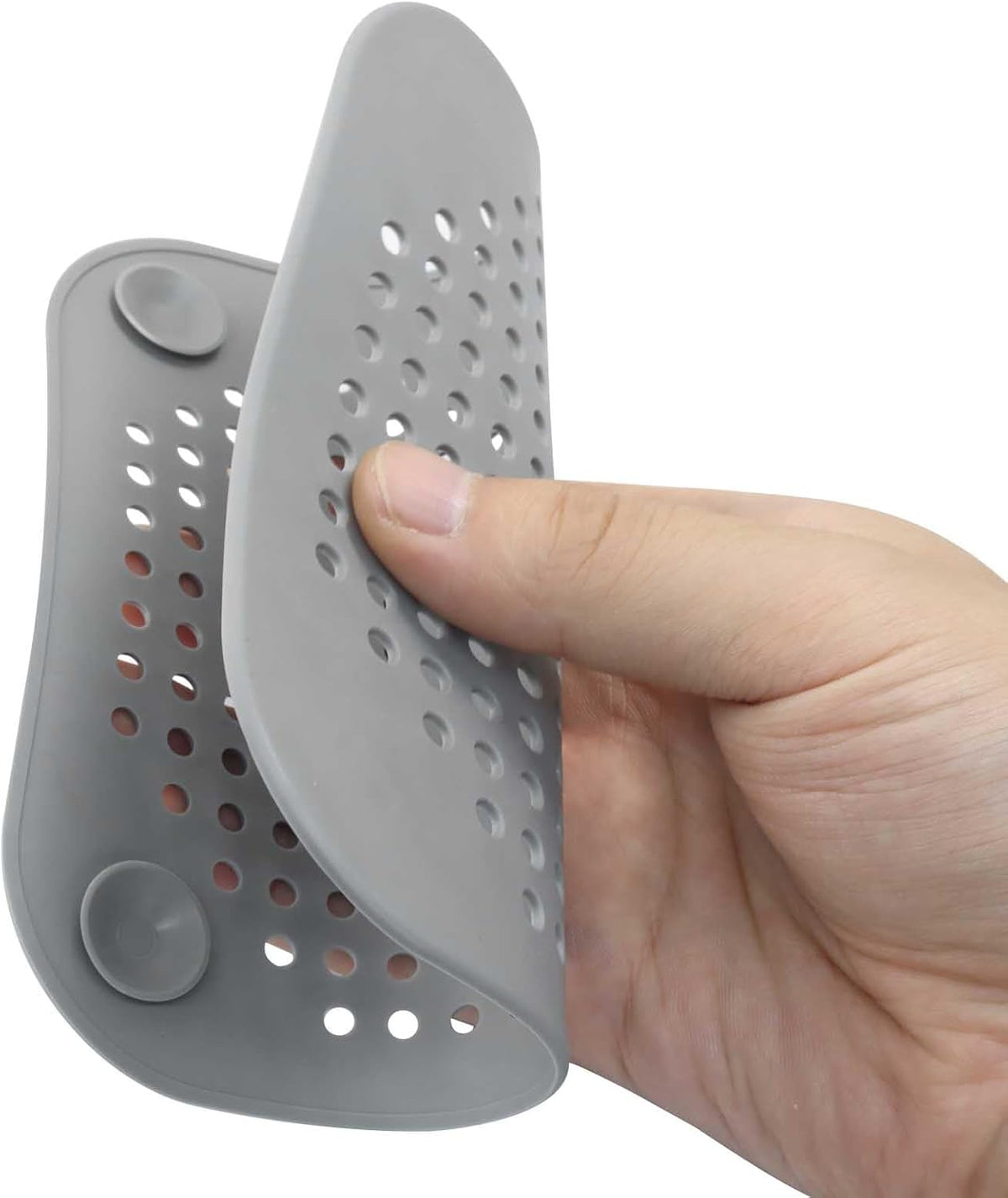 Silicone Hair Drain Catcher, Grey, 2 Pack