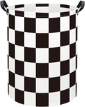 Baby Laundry Basket Kids Hamper Toy Storage Bin for Boys Room Decor Baby Nursery Hamper Gift Baskets for Bedroom Bathroom(Race Flag)