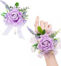 Purple Corsage and Boutonniere Set Girl Prom Corsage Wristlet