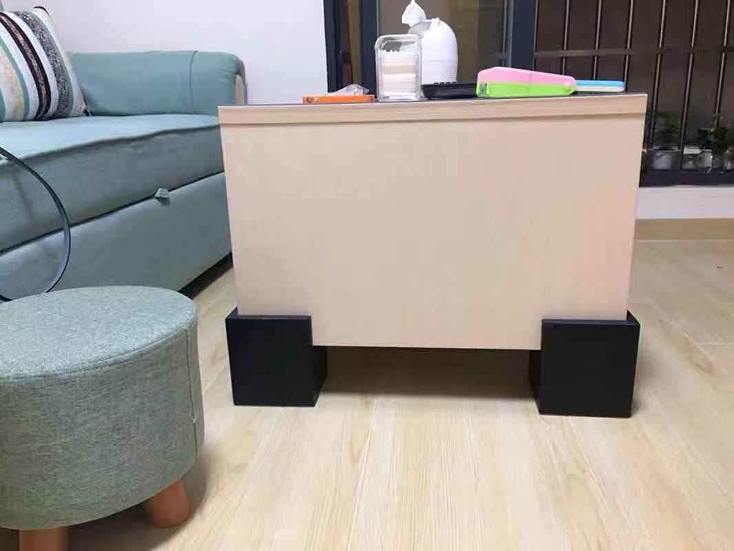 Mysummer Pack of 4 Furniture Risers Square Black Bed Risers, Add 2" Height to Sofa,Desks,Tables and Chairs Creat Underbed Storage Wood Furniture Legs