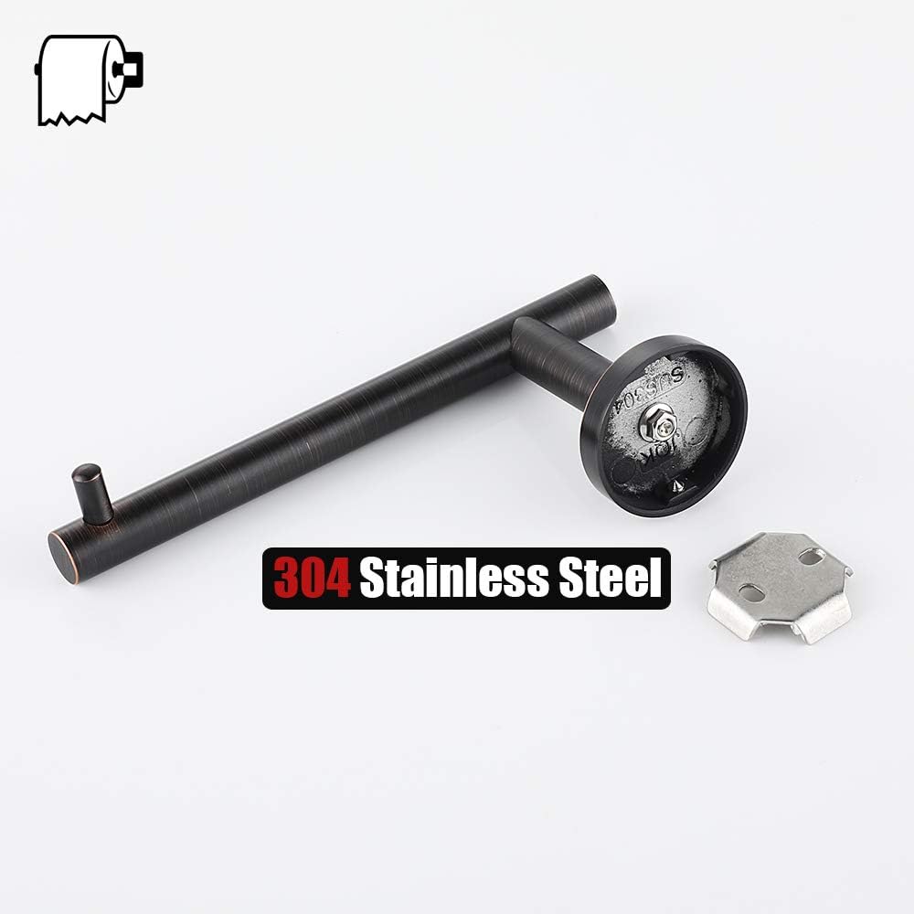 JQK Toilet Paper Holder Oil Rubbed Bronze, 5 Inch 304 Stainless Steel Thick 0.8mm Tissue Paper Dispenser for Bathroom, Hold Mega Rolls Wall Mount, TPH100-ORB